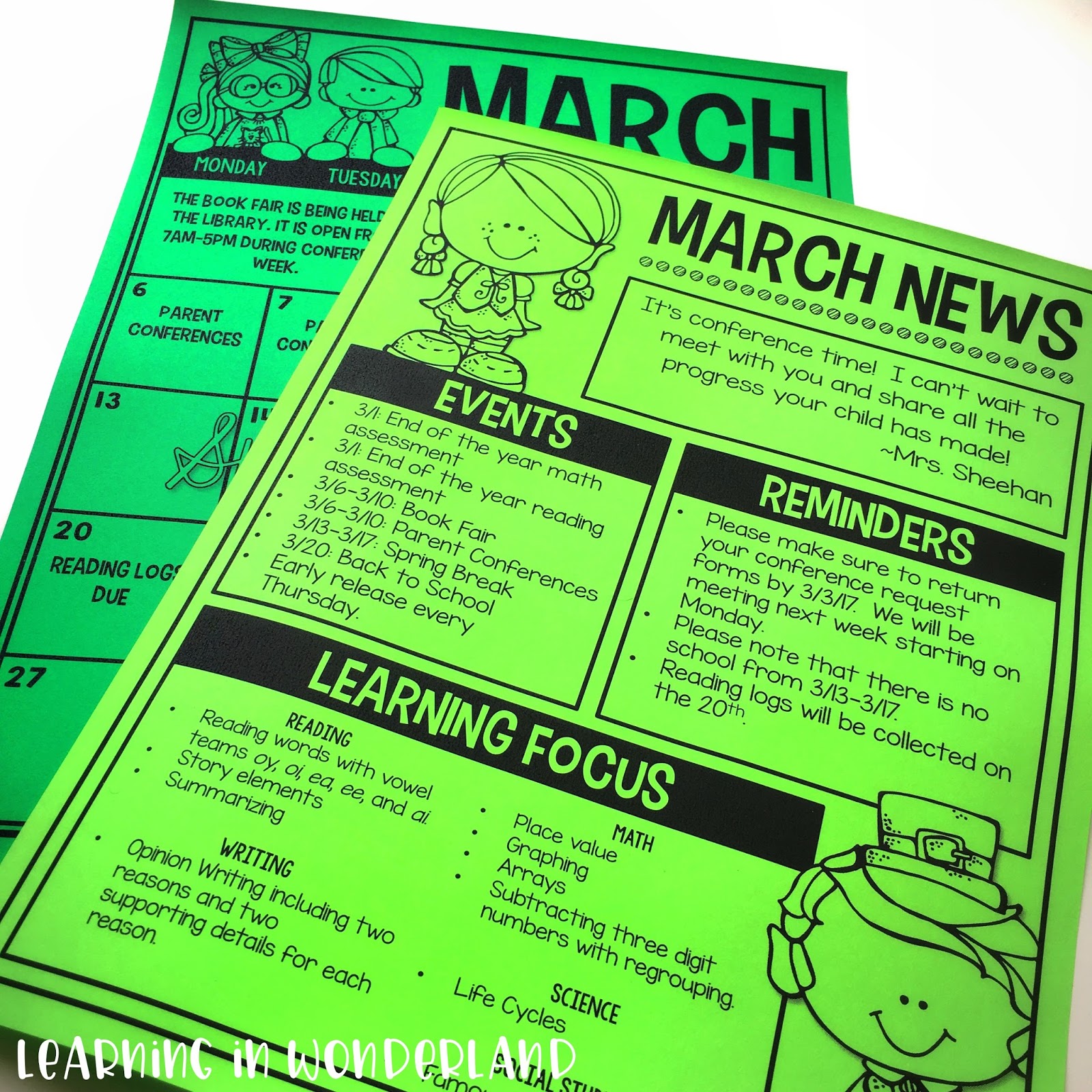 Newsletters that are easy to edit and read! Great for parent communication! 