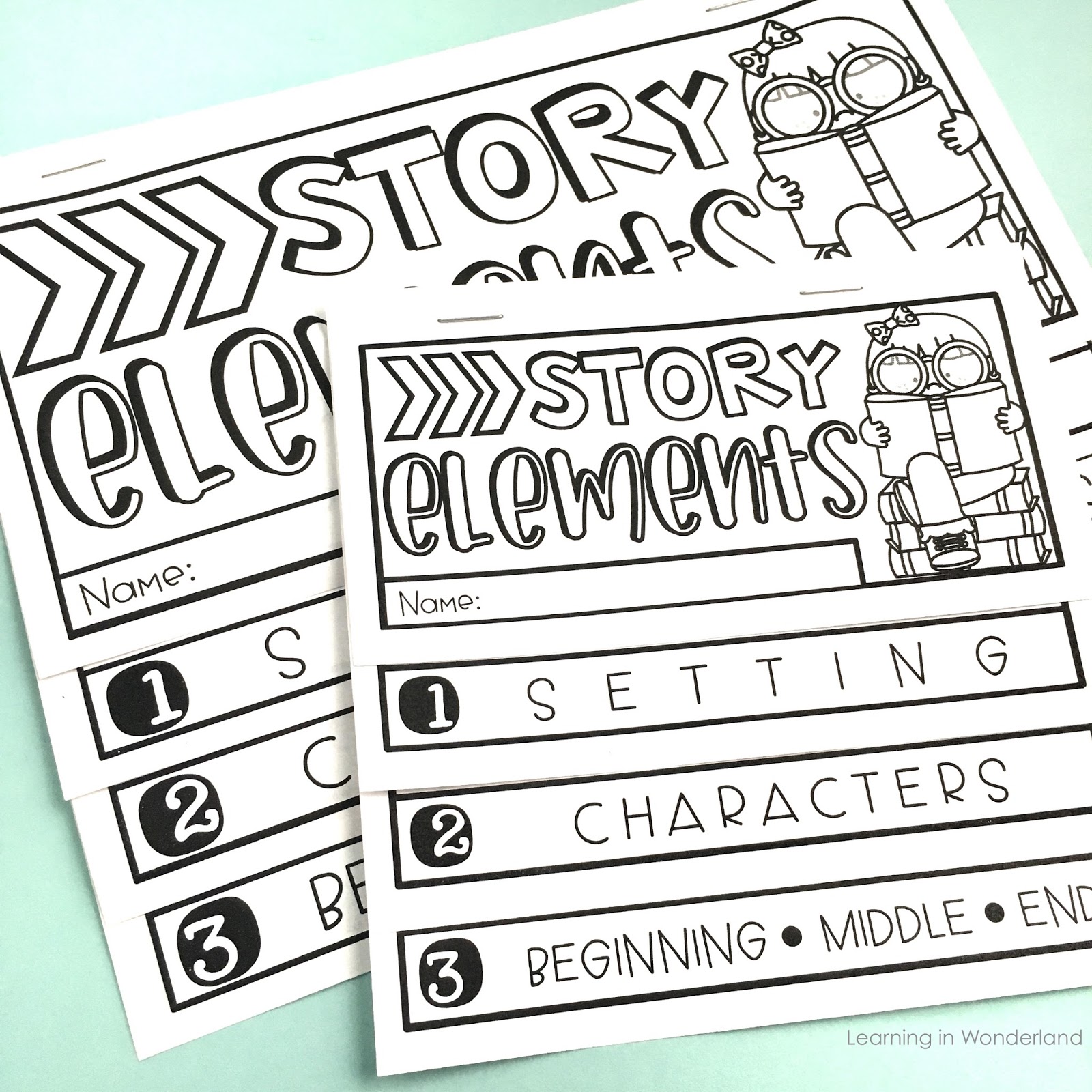 This story elements flipbook is perfect for first and second graders! You can cover setting, characters, plot, title, author, and illustrator all in one flip book! Two sizes are included!